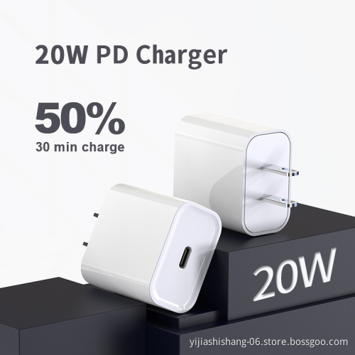 USB C Power Adapter PD 20W Type C Fast Charger for Macbook Pro 13/15/16 iPhone 8 11 XS XR